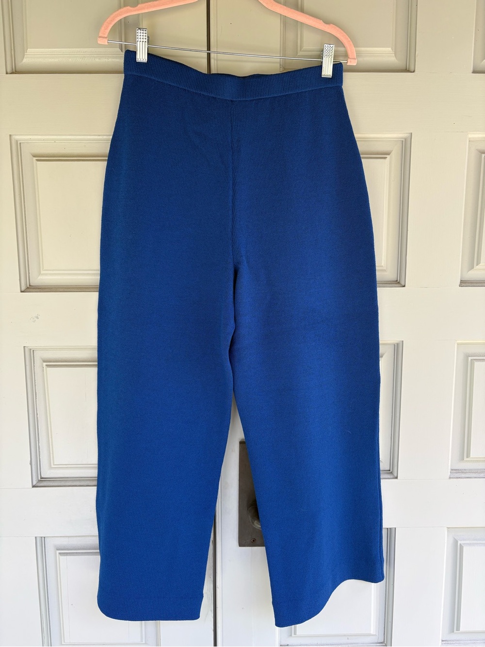 St. John Collection Santana Wide-Leg Knit Cobalt Blue Pants